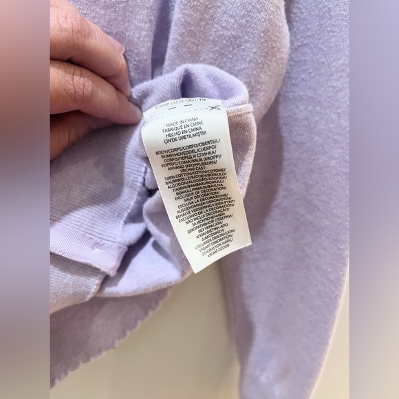 Polo by Ralph Lauren Girls Purple Floral Crewneck Cotton Cardigan Size M 8-10 - Picture 9 of 9